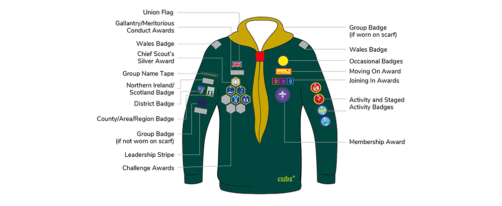 Cubs shirt badge layout - Captain Musick Air Scouts