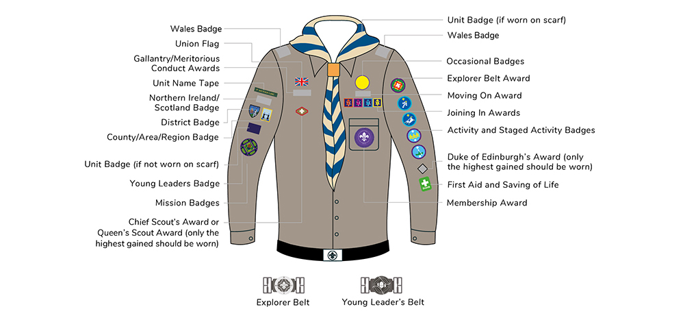 Cubs shirt badge layout - Captain Musick Air Scouts